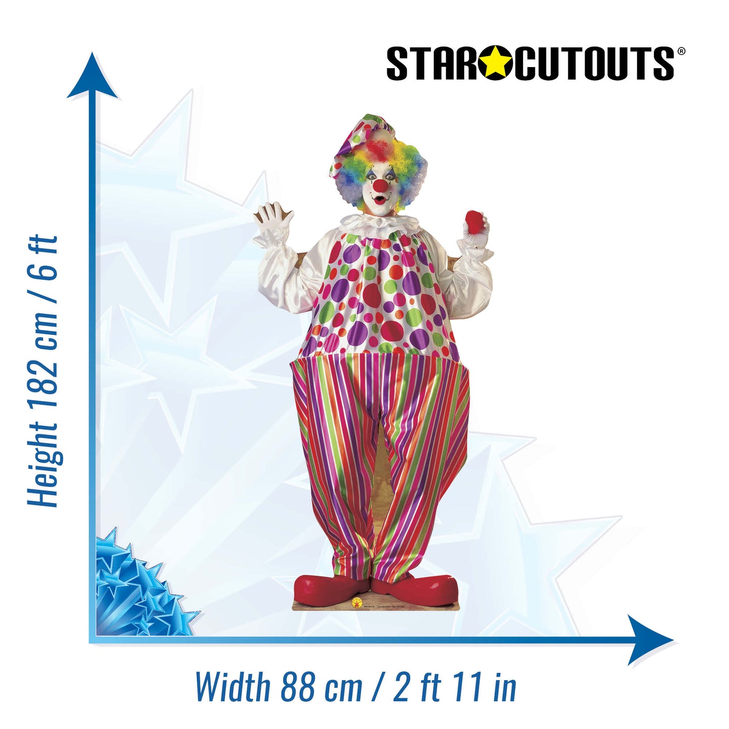 SC211 Clown Cardboard Cut Out Height 182cm - mycardboardcutout