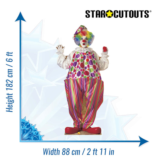 SC211 Clown Cardboard Cut Out Height 182cm - mycardboardcutout