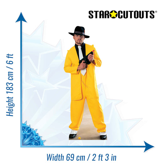 SC212 Gangster (in yellow suit) Cardboard Cut Out Height 183cm - mycardboardcutout