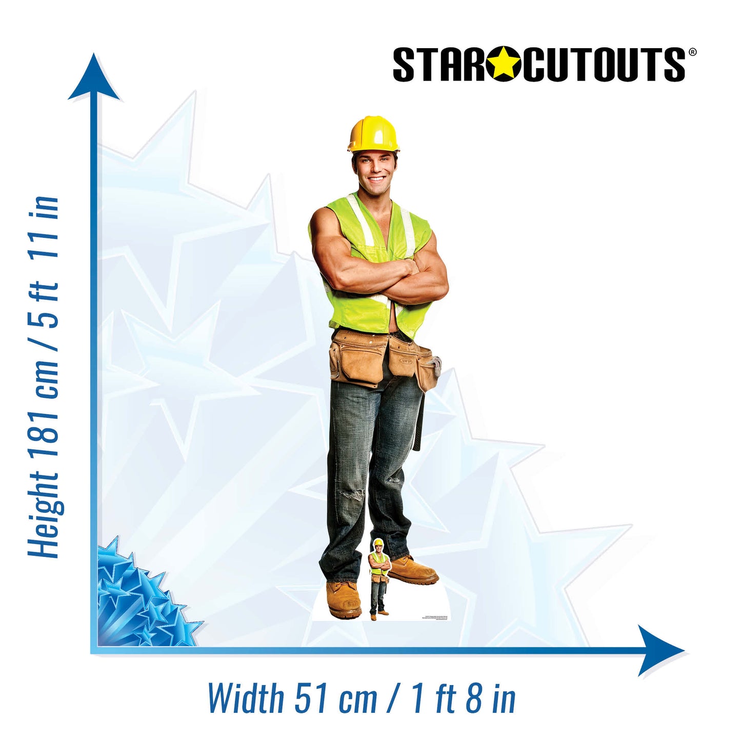 SC2157 Construction Chippendale Cardboard Cut Out Height 181cm - mycardboardcutout