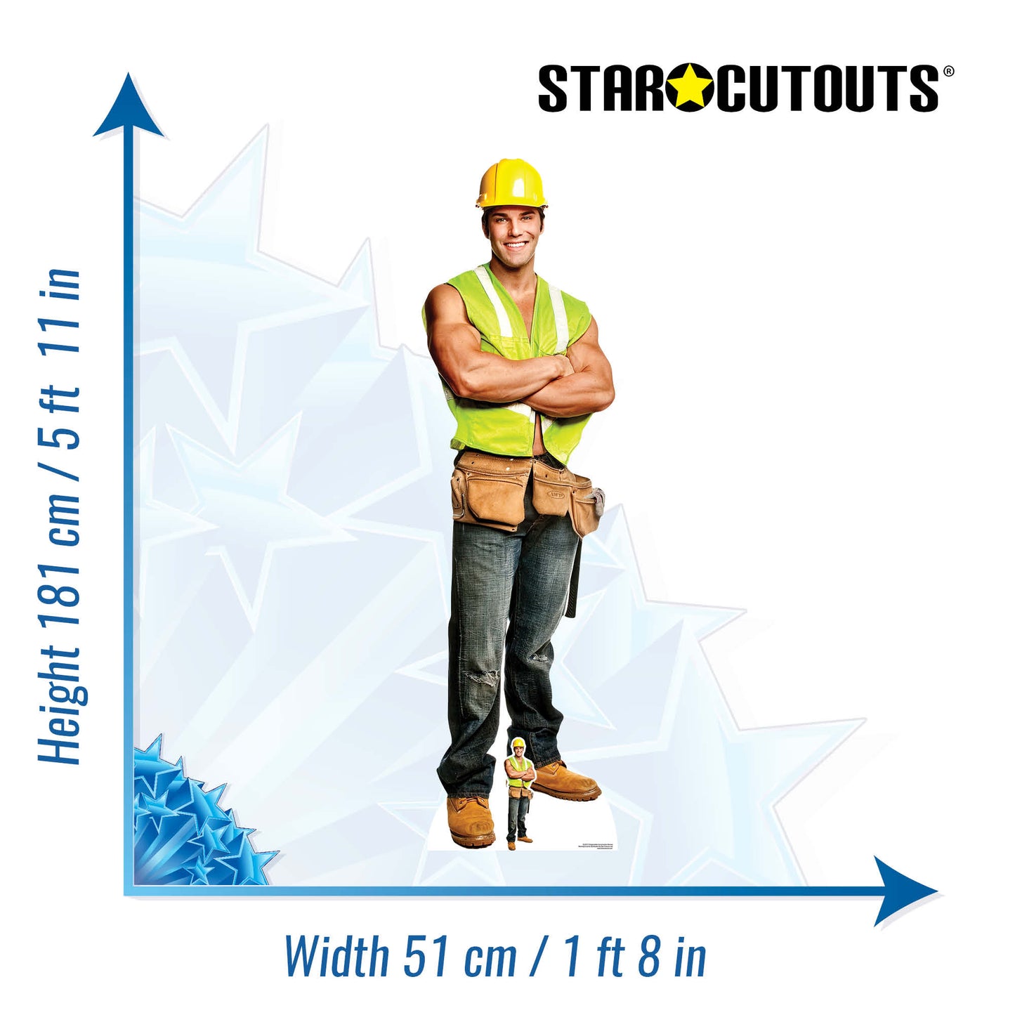 SC2157 Construction Chippendale Cardboard Cut Out Height 181cm