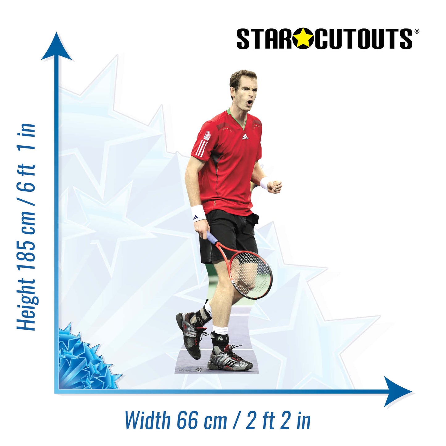 CS446 Andy Murray Height 185cm Lifesize Cardboard Cutout