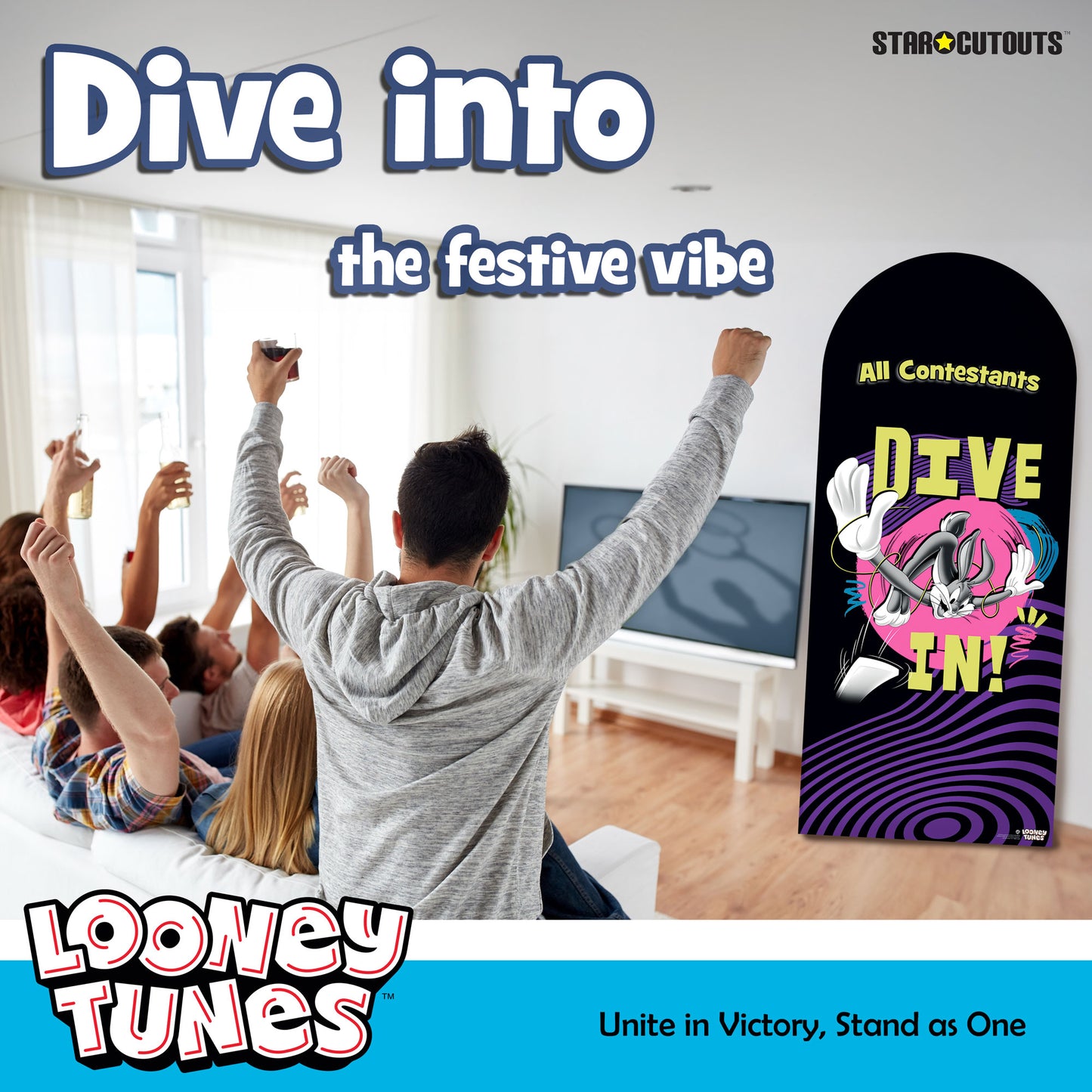 SC4505 Looney Tunes Dive In Swimming Backdrop Single Cardboard Cut Out Height 185cm - mycardboardcutout