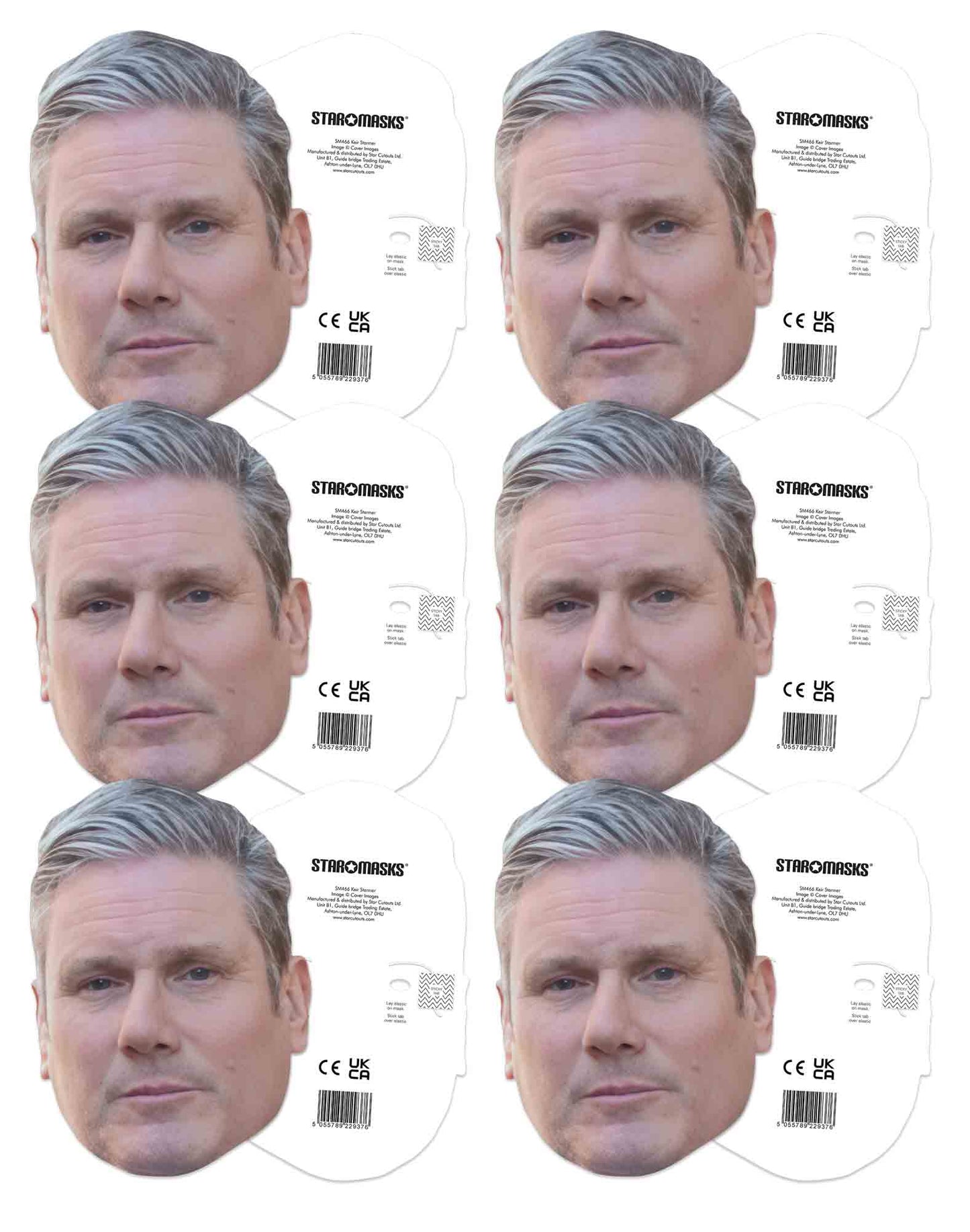 SMP455 Keir Starmer 6 Pack Masks - mycardboardcutout