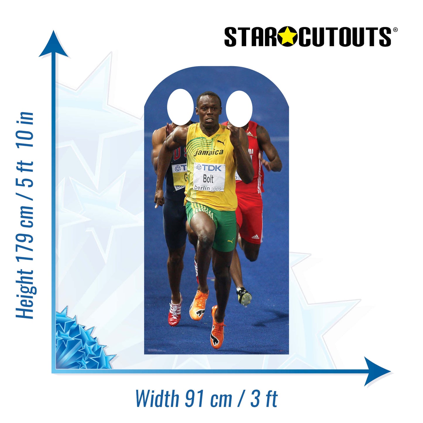 CS458 Bolt Stand-In Height 179cm Lifesize Cardboard Cutout - mycardboardcutout