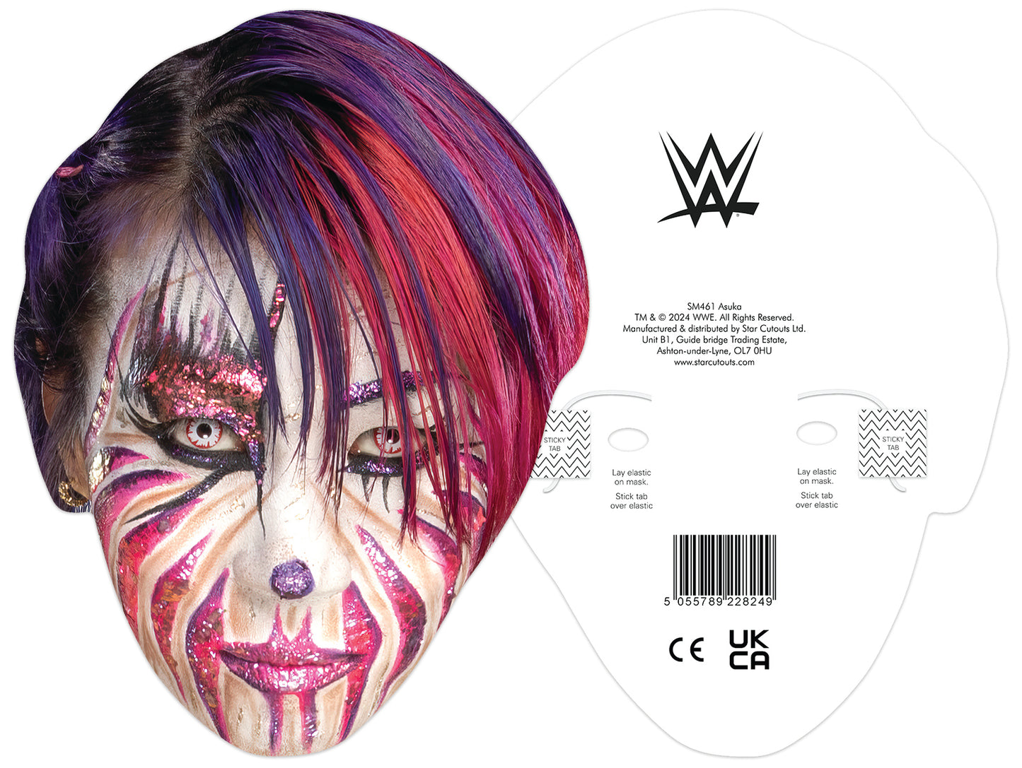 SM461 Asuka Mask WWE Single Face Mask - mycardboardcutout
