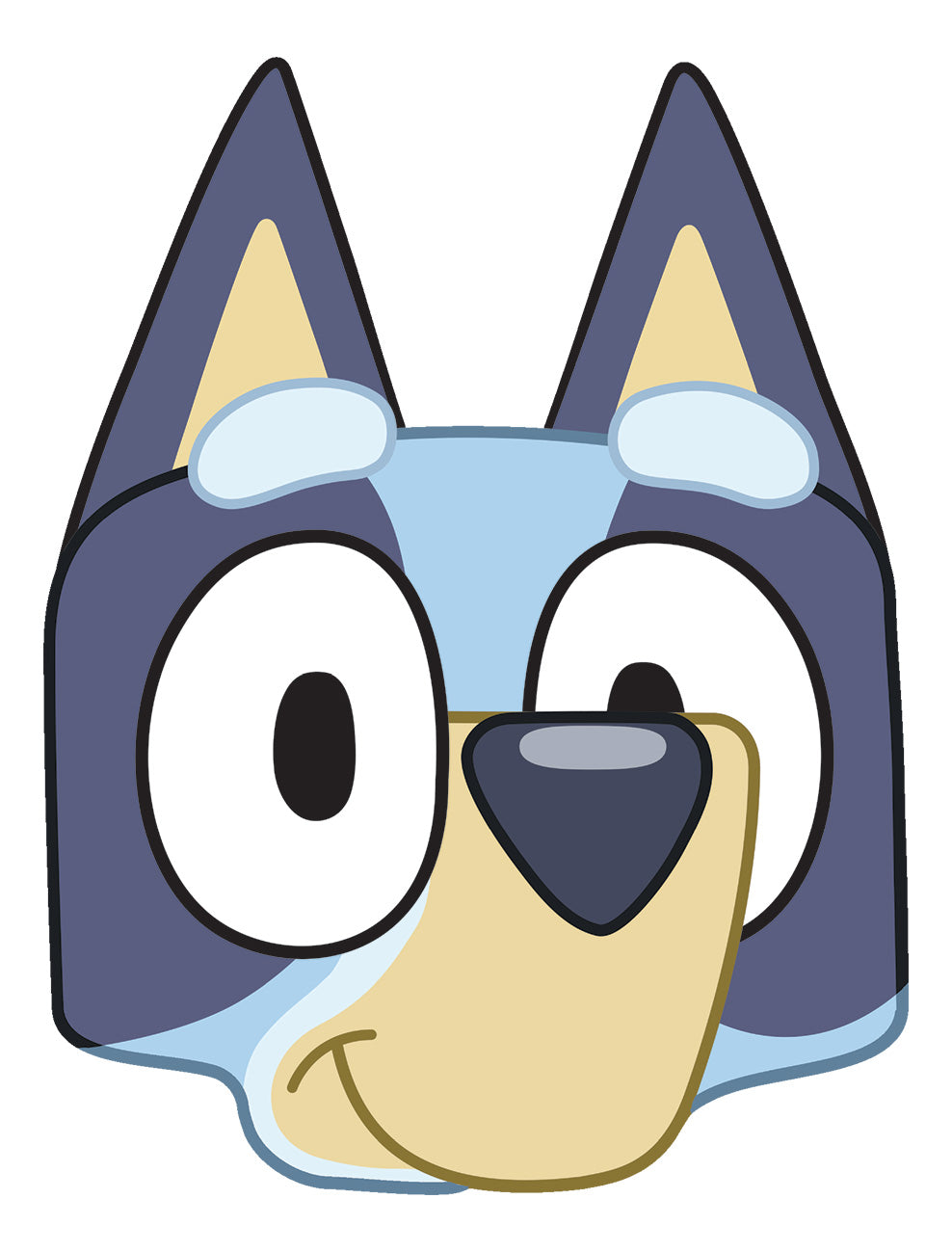 SM477 Bluey Face Mask Single Face Mask mycardboardcutout