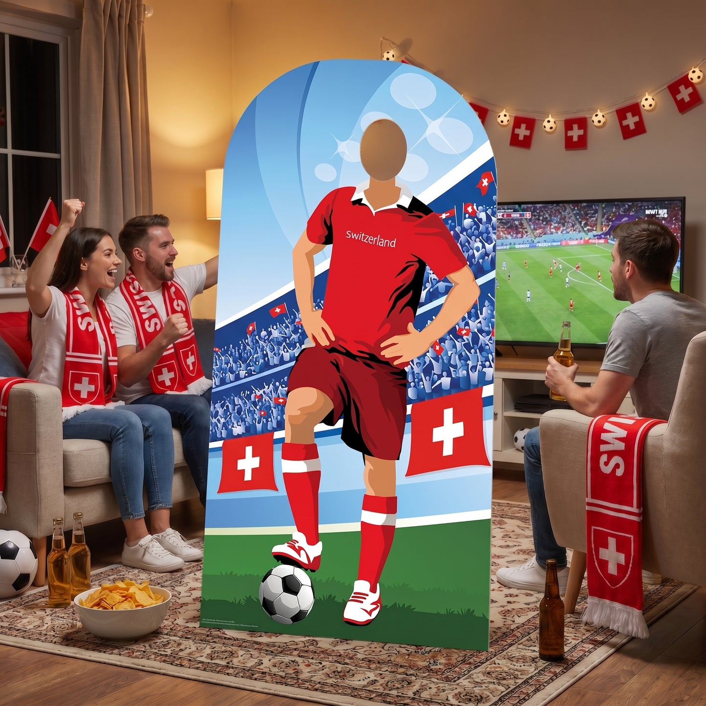 SC4942 Switzerland Football World Tournament Cup Stand-in Cardboard Cutout Height 190cm