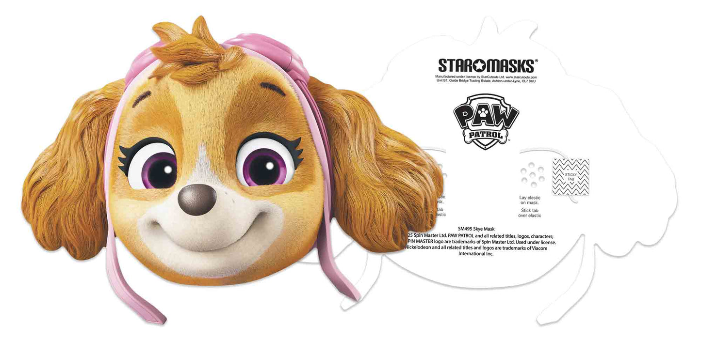 SMP463 Paw Patrol Chase, Rubble, Marshall, Everest, Skye & Rocky Multipack Masks 6 Pack Cardboard Cut Out Height 30cm