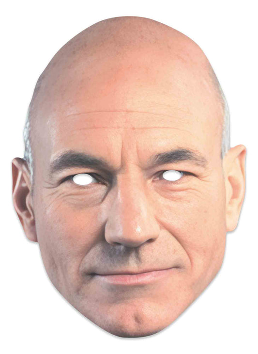 SM515 Captain Picard Mask Patrick Stewart Star Trek - Includes Tabs and Elastic