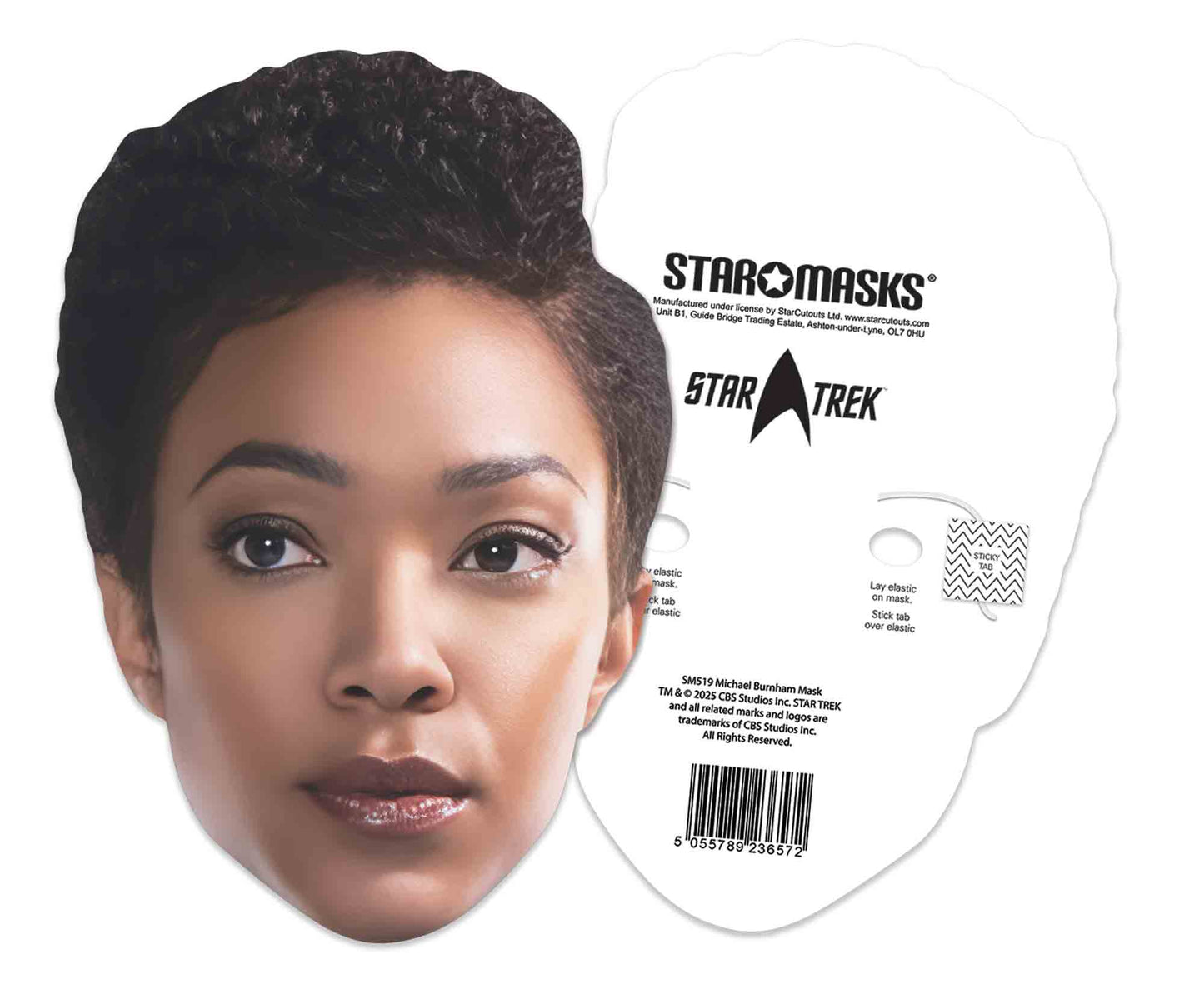 SM519 Michael Burnham Mask Sonequa Martin-Green Star Trek - Includes Tabs and Elastic