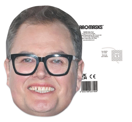 CM261 Alan Carr Single Cardboard Mask - Includes Tabs and Elastic
