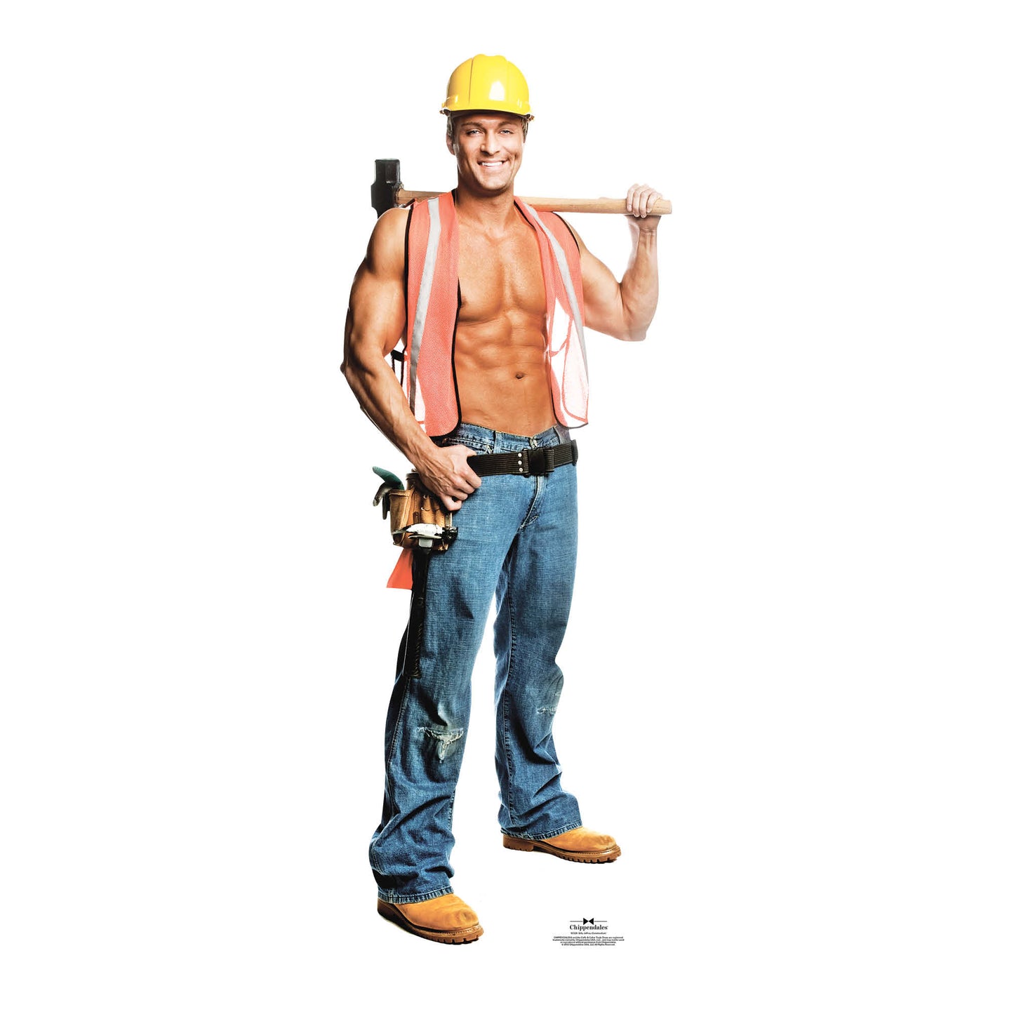 SC529 Billy Construction Worker Cardboard Cut Out Height 189cm - mycardboardcutout