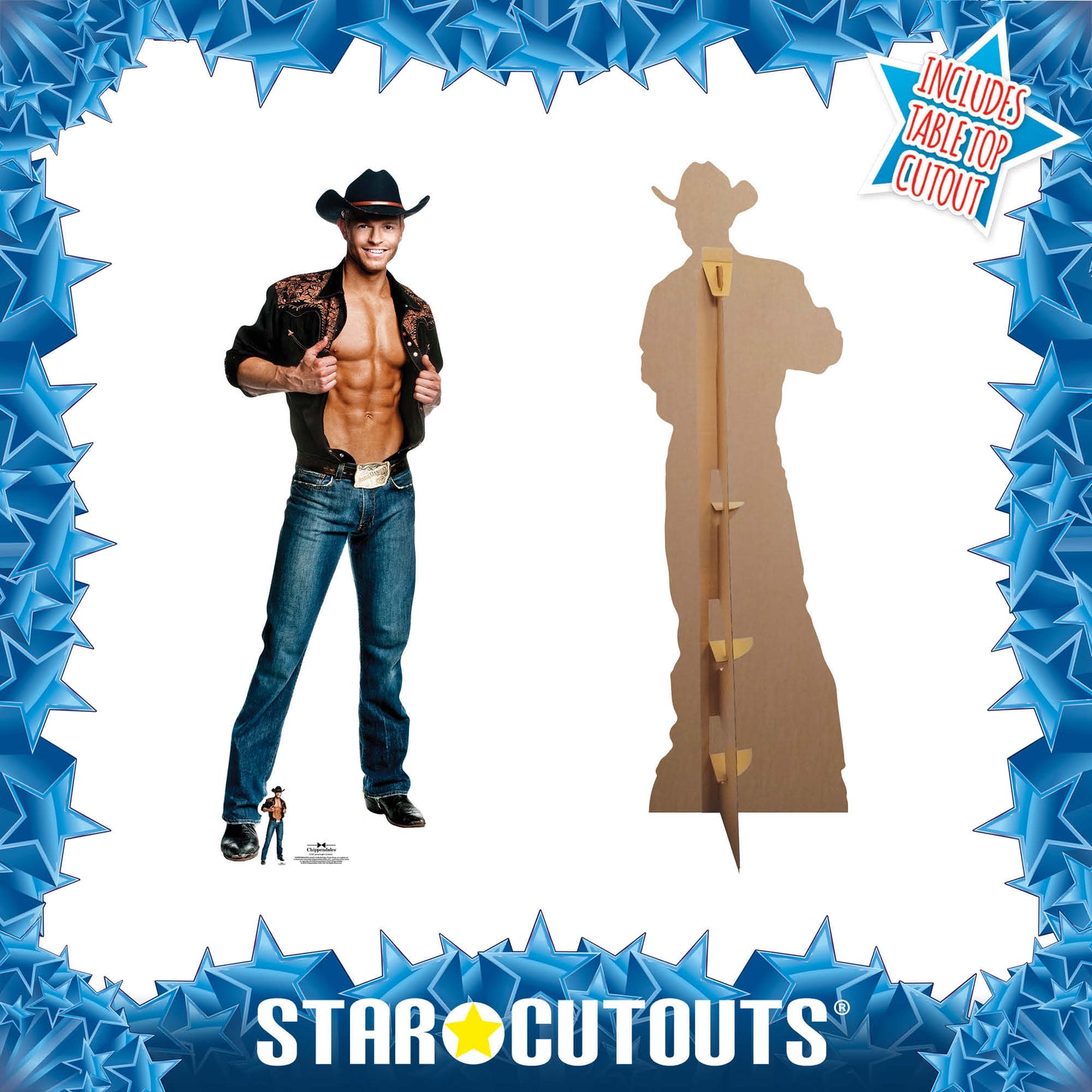 SC530 Jaymes Vaughn  Cowboy Cardboard Cut Out Height 192cm