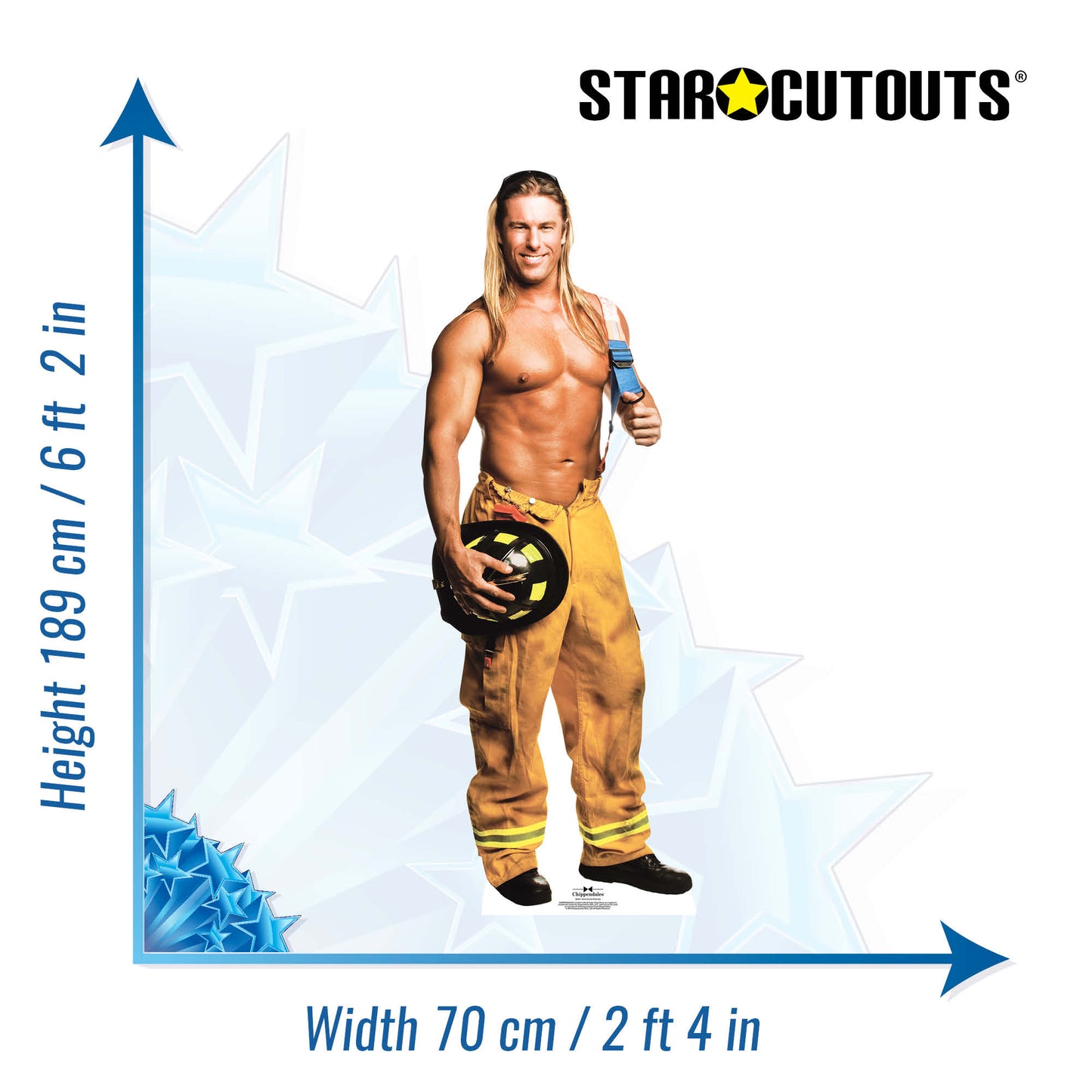 SC531 Kevin  Fireman  Chippendales Cardboard Cut Out Height 189cm