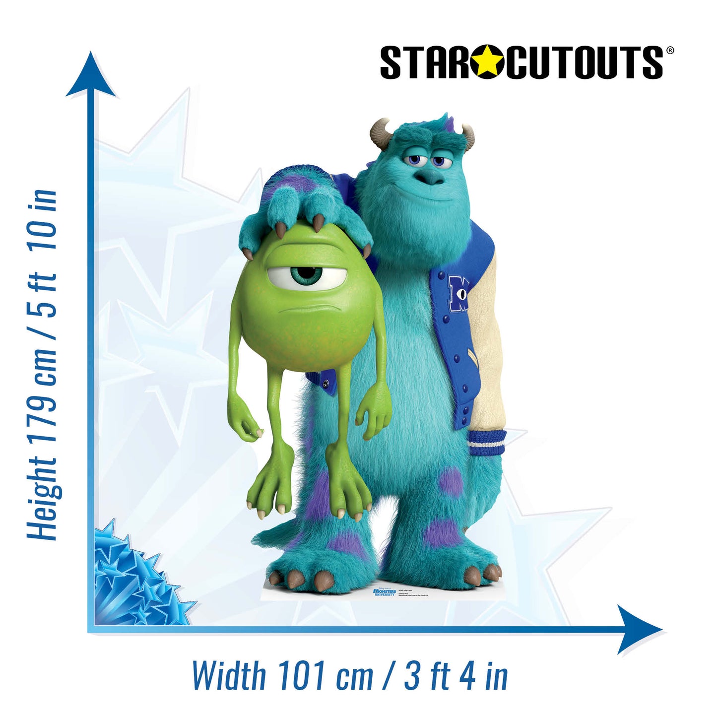 Sulley and Mike Monster's University Cardboard Cut Out Height 179cm