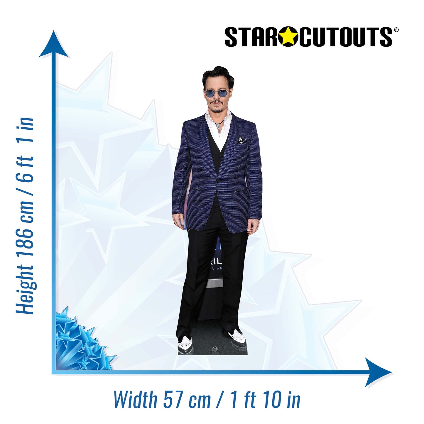 CS621 Johnny Depp Height 186cm Lifesize Cardboard Cutout - mycardboardcutout
