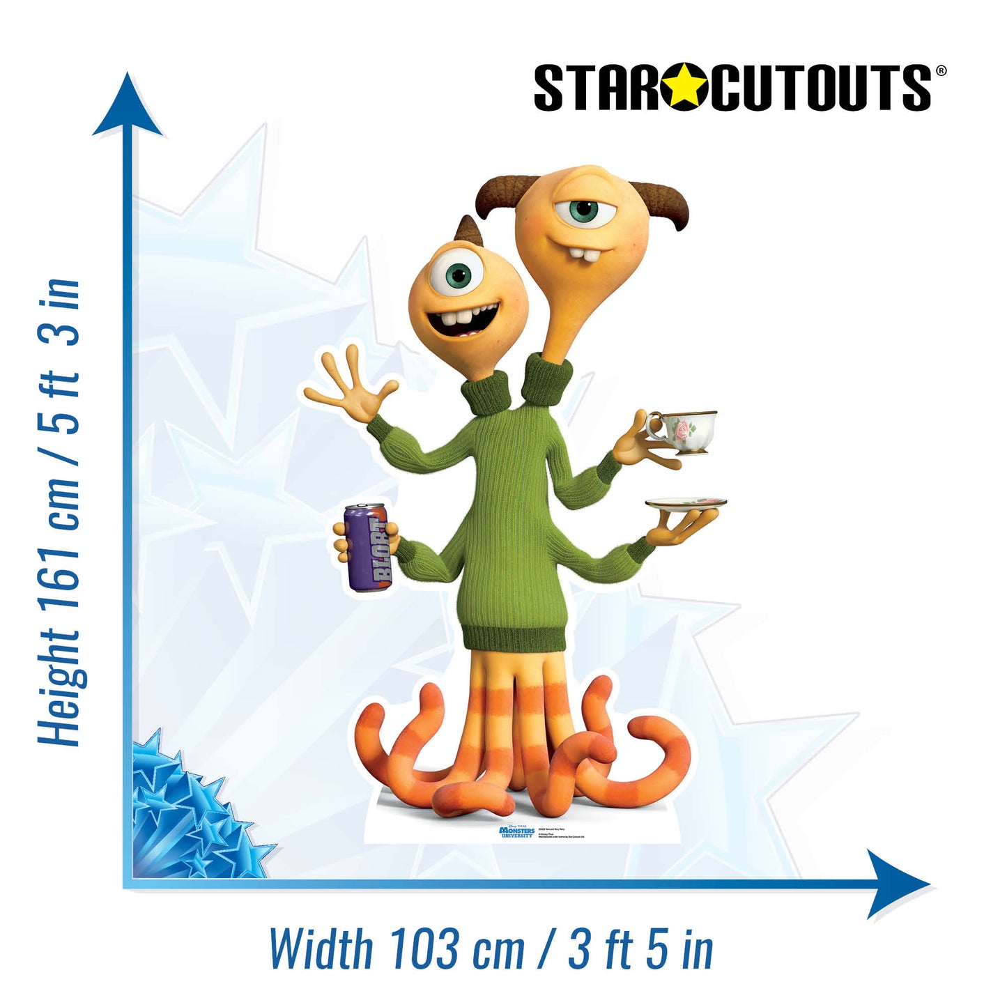 Terri and Terry Perry Monster's University Cardboard Cut Out Height 161cm