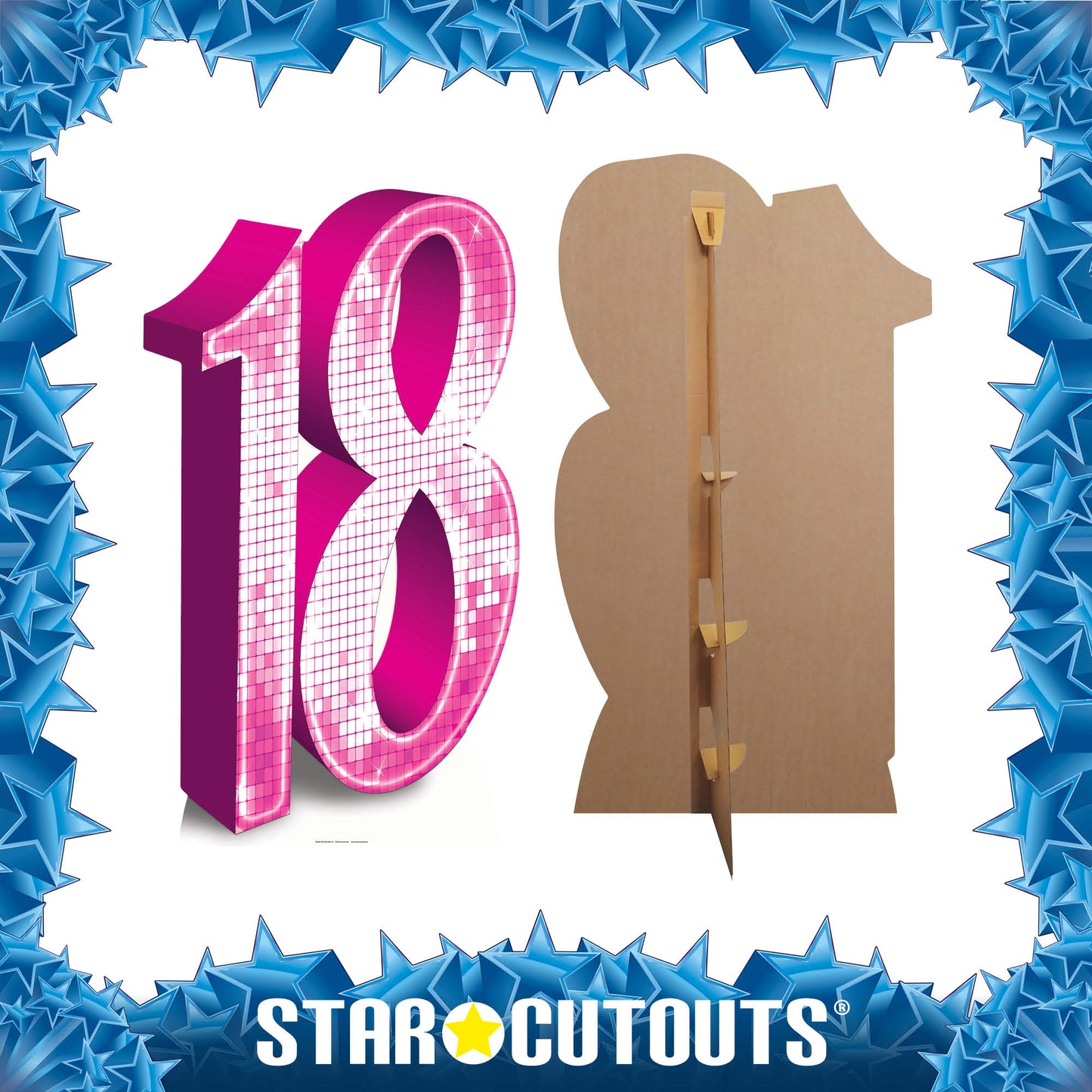 SC629 PINK number 18 Cardboard Cut Out Height 176cm - mycardboardcutout