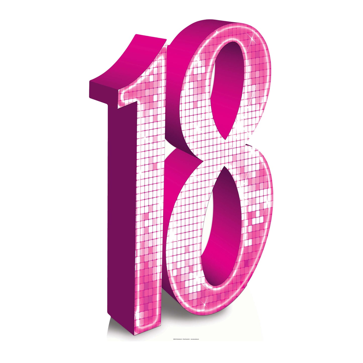 SC629 PINK number 18 Cardboard Cut Out Height 176cm - mycardboardcutout