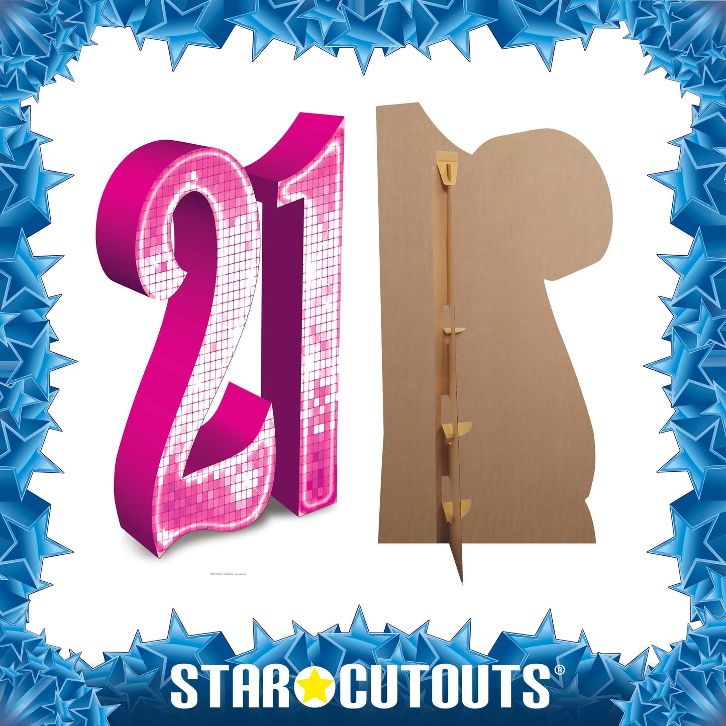 SC630 PINK number 21 Cardboard Cut Out Height 185cm - mycardboardcutout