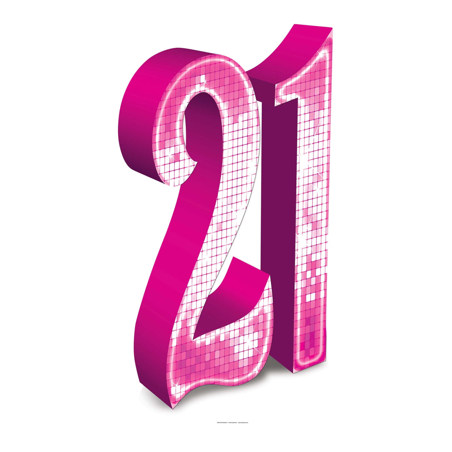 SC630 PINK number 21 Cardboard Cut Out Height 185cm - mycardboardcutout