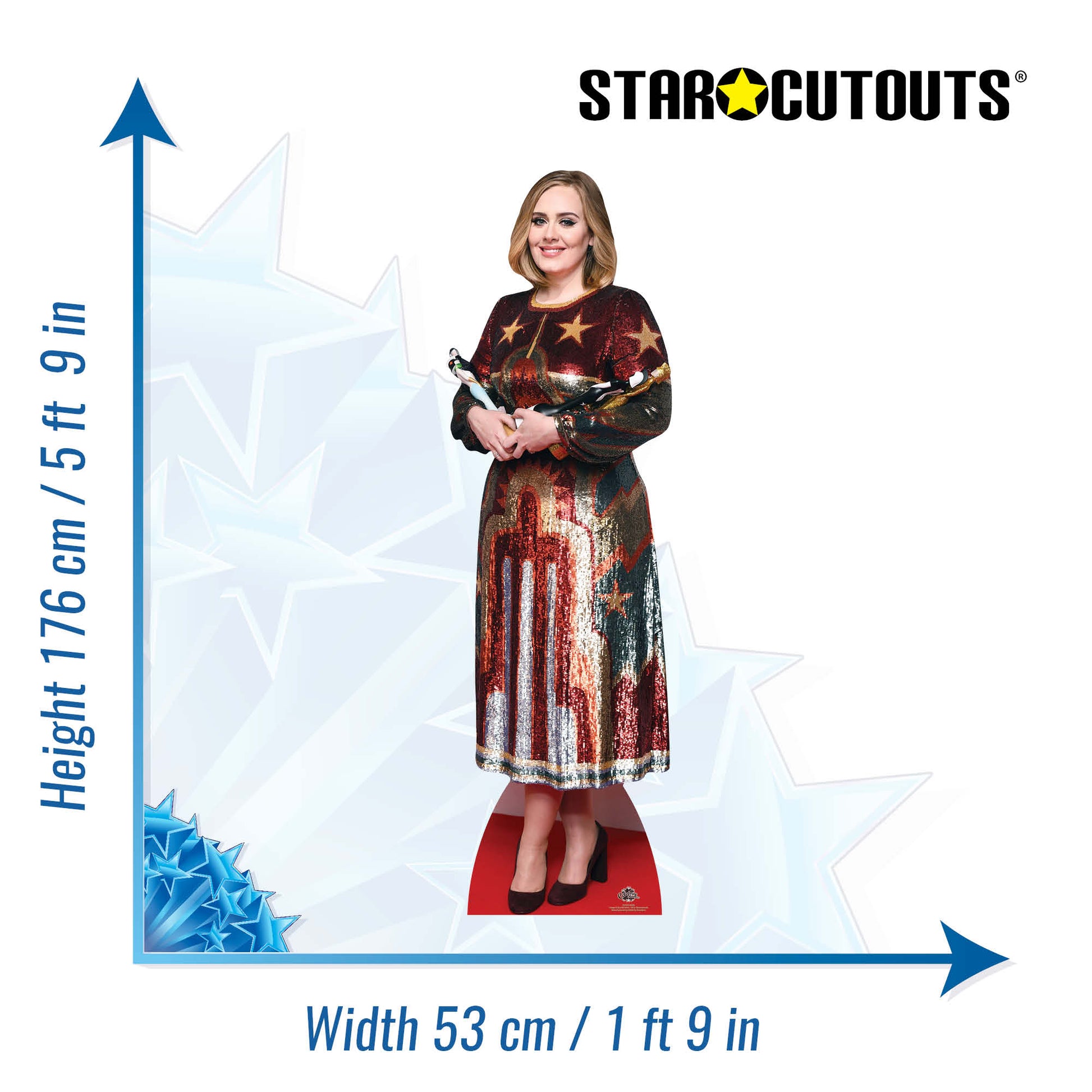 CS636 Adele Height 176cm Lifesize Cardboard Cutout - mycardboardcutout