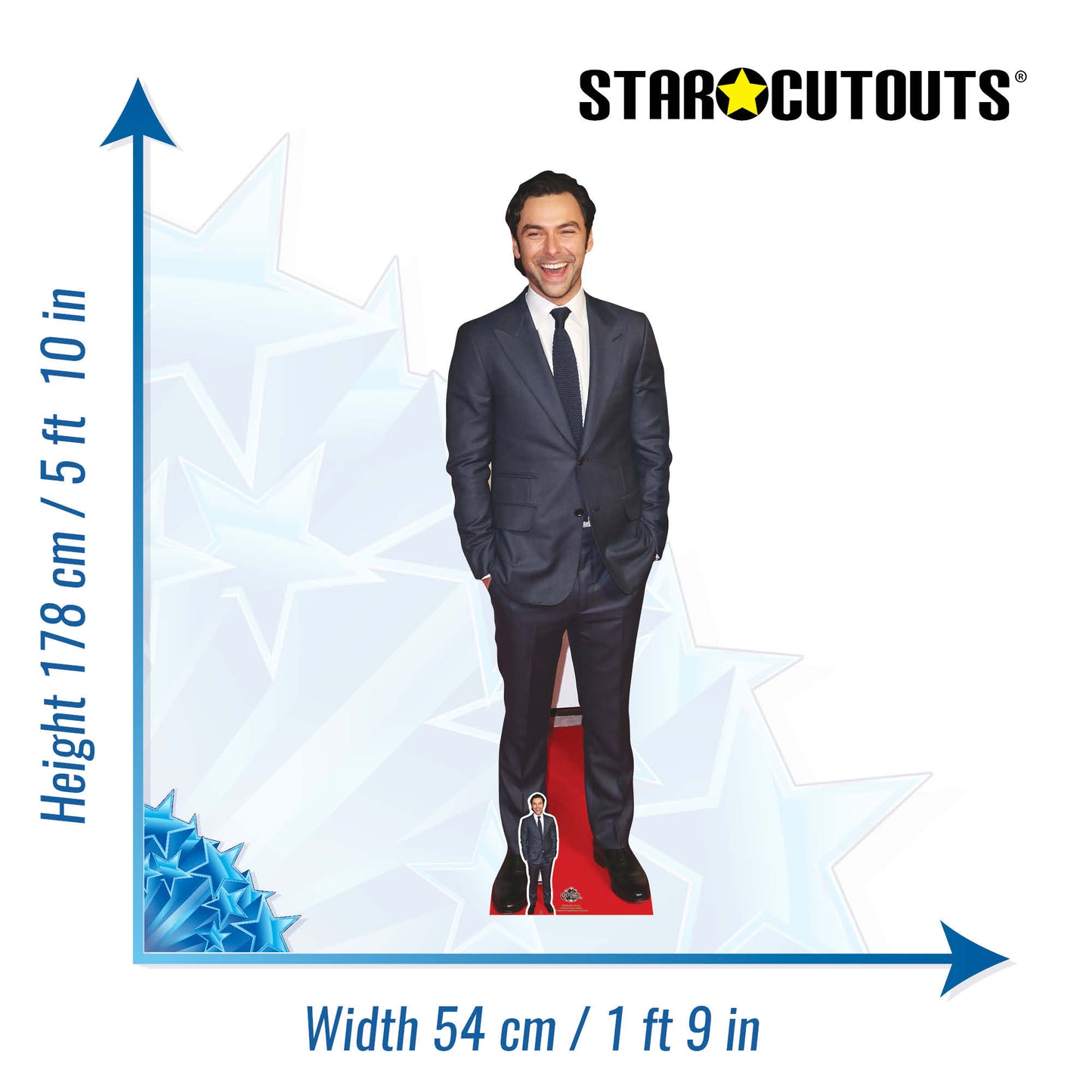 CS640 Aidan Turner Height 178cm Lifesize Cardboard Cut Out With Mini - mycardboardcutout