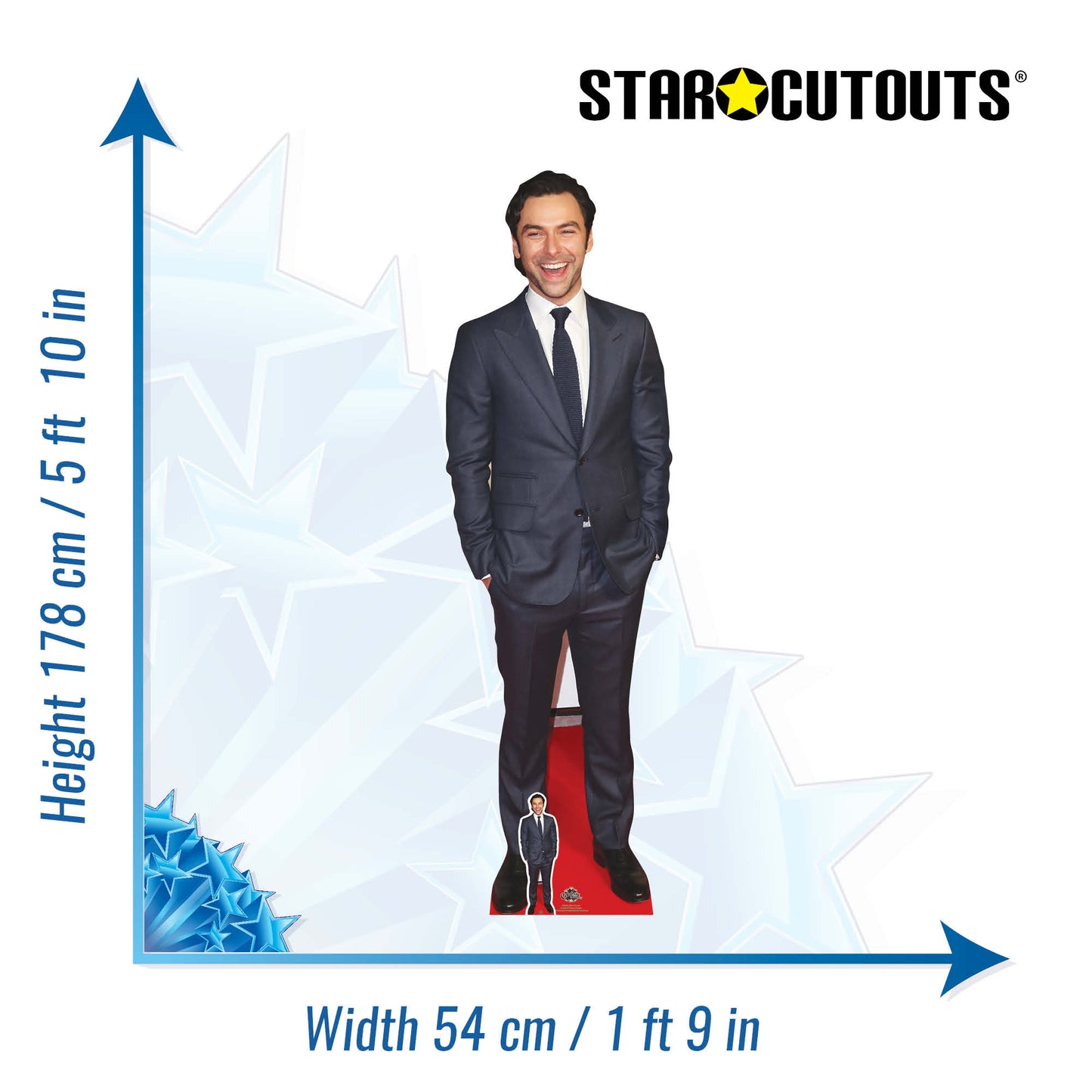 CS640 Aidan Turner Height 178cm Lifesize Cardboard Cut Out With Mini