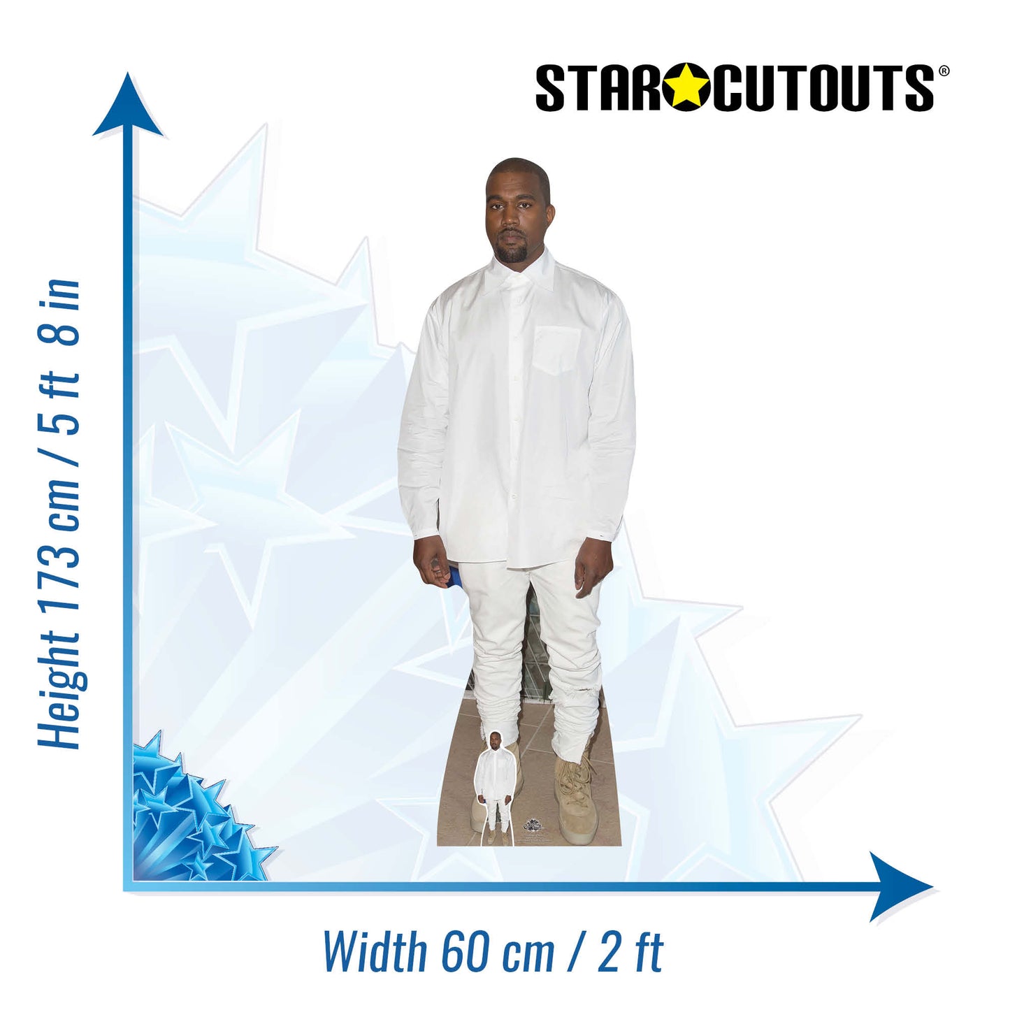 CS645 Kanye West Height 173cm Cardboard Cut Out With Mini - mycardboardcutout