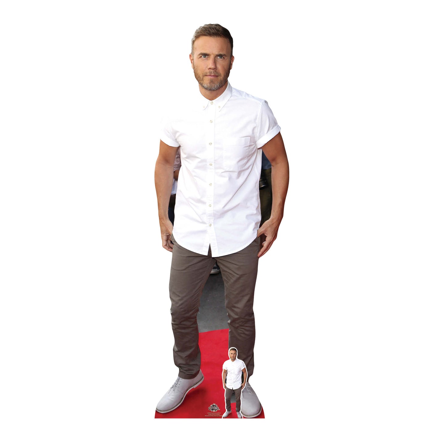 CS659 Gary Barlow White Shine Height 175cm Lifesize Cardboard Cut Out With Mini - mycardboardcutout