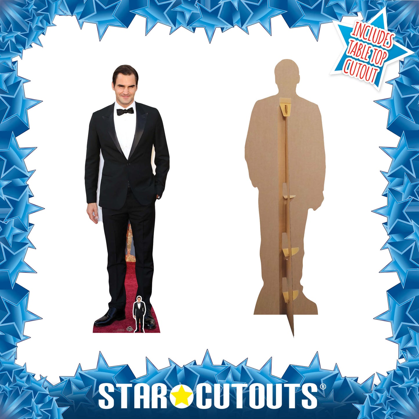 CS674 Roger Federer Height 185cm Lifesize Cardboard Cut Out With Mini - mycardboardcutout