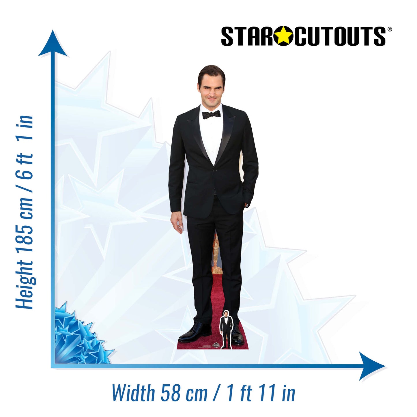 CS674 Roger Federer Height 185cm Lifesize Cardboard Cut Out With Mini - mycardboardcutout