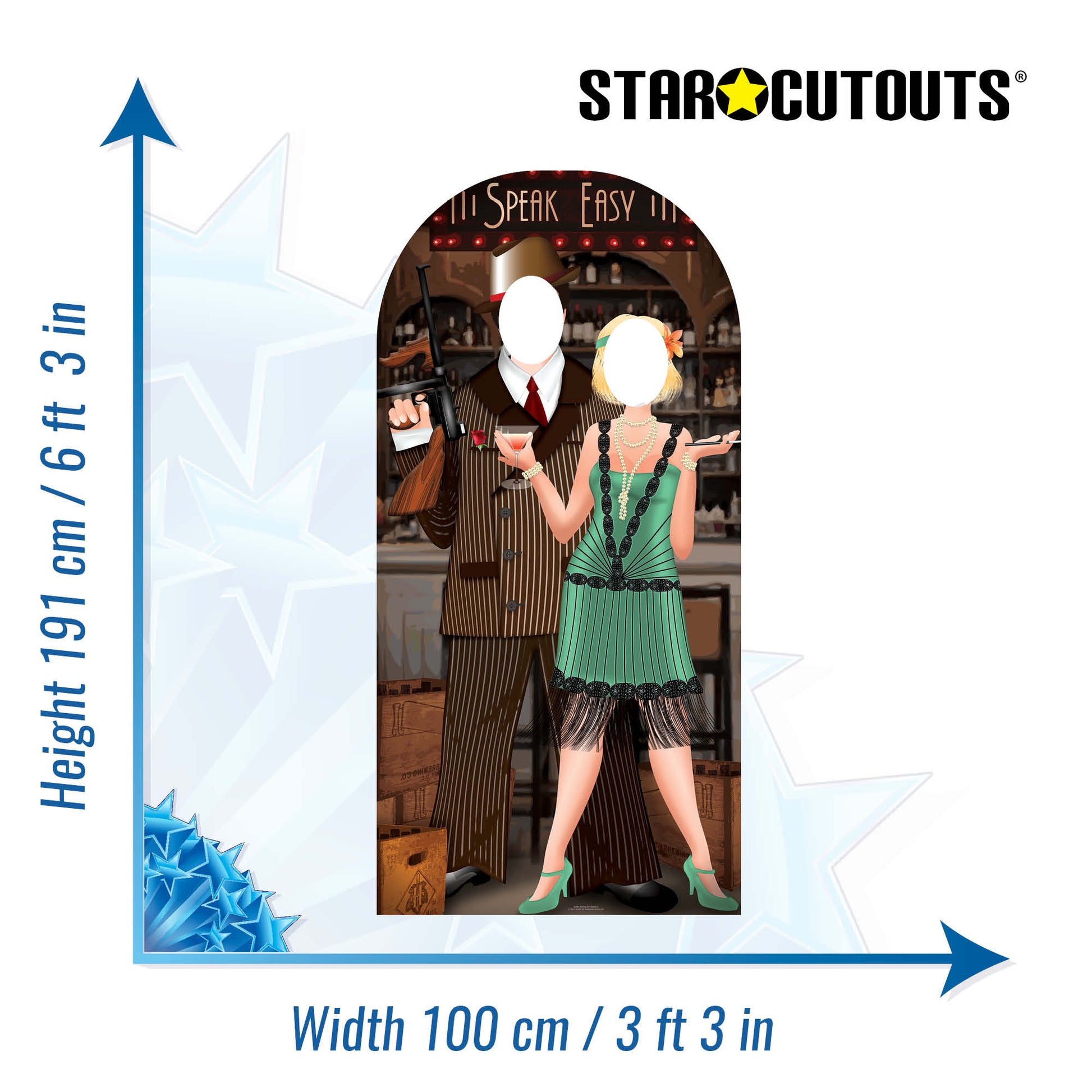 SC682 Roaring 20's Stand In Cardboard Cut Out Height 191cm - mycardboardcutout