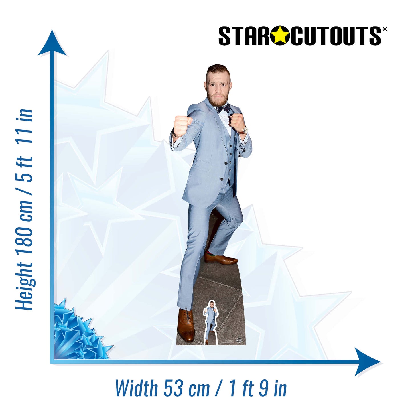 CS685 Conor McGregor Fighting Champion Height 180cm Lifesize Cardboard Cut Out With Mini - mycardboardcutout