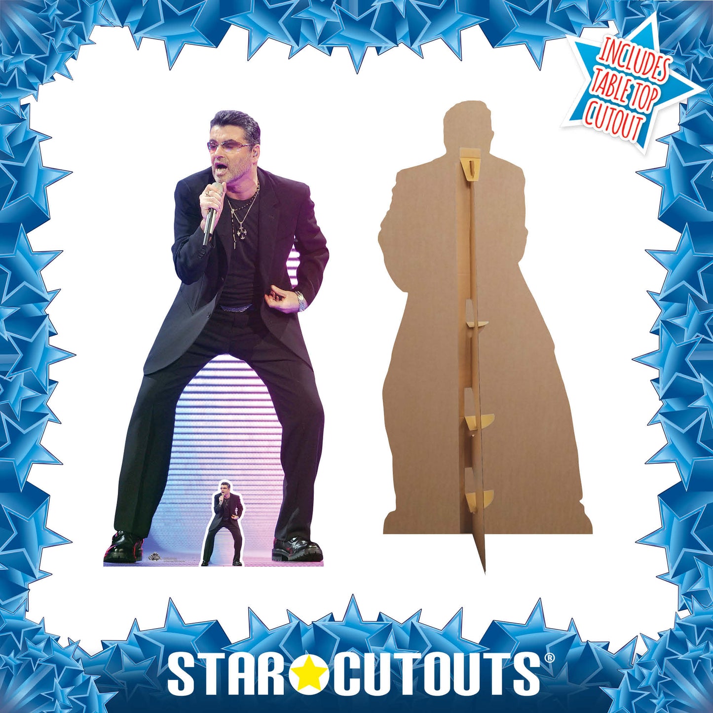 CS686 George Michael Singing Height 172cm Lifesize Cardboard Cut Out With Mini - mycardboardcutout