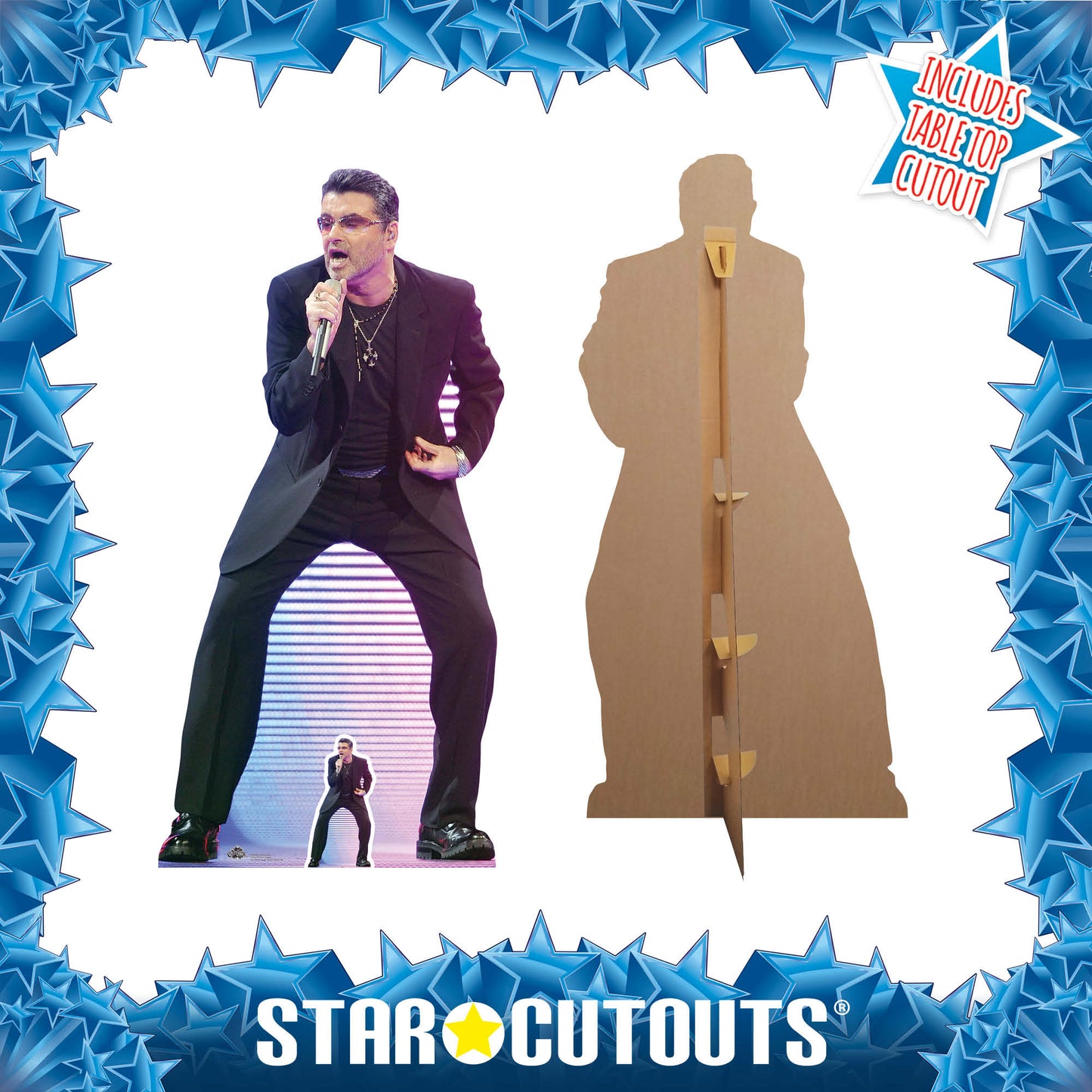 CS686 George Michael Singing Height 172cm Lifesize Cardboard Cut Out With Mini