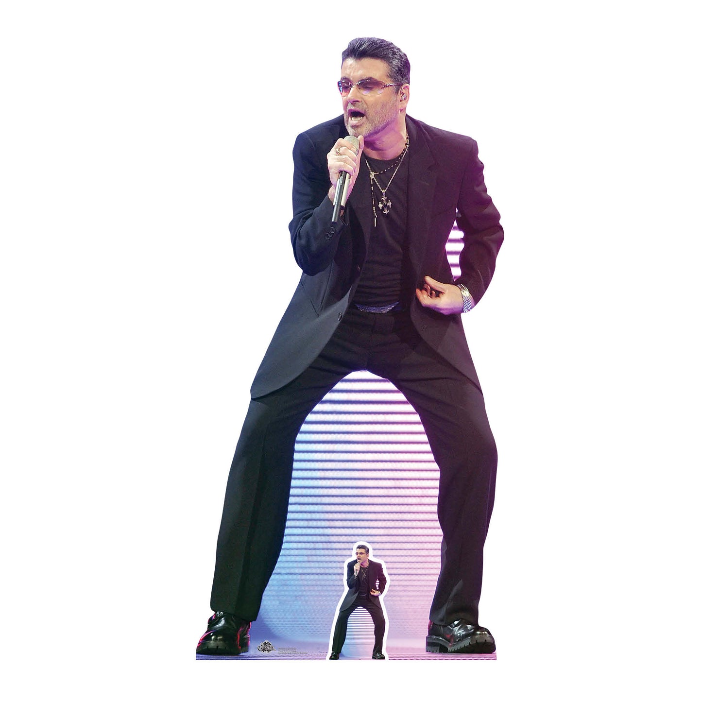 CS686 George Michael Singing Height 172cm Lifesize Cardboard Cut Out With Mini - mycardboardcutout