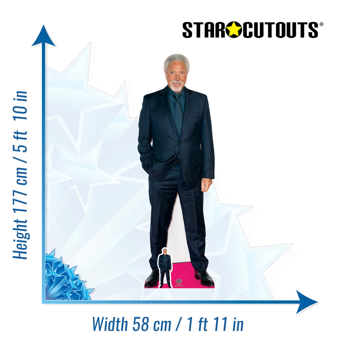 CS689 Tom Jones Red Carpet Height 177cm Lifesize Cardboard Cut Out - mycardboardcutout