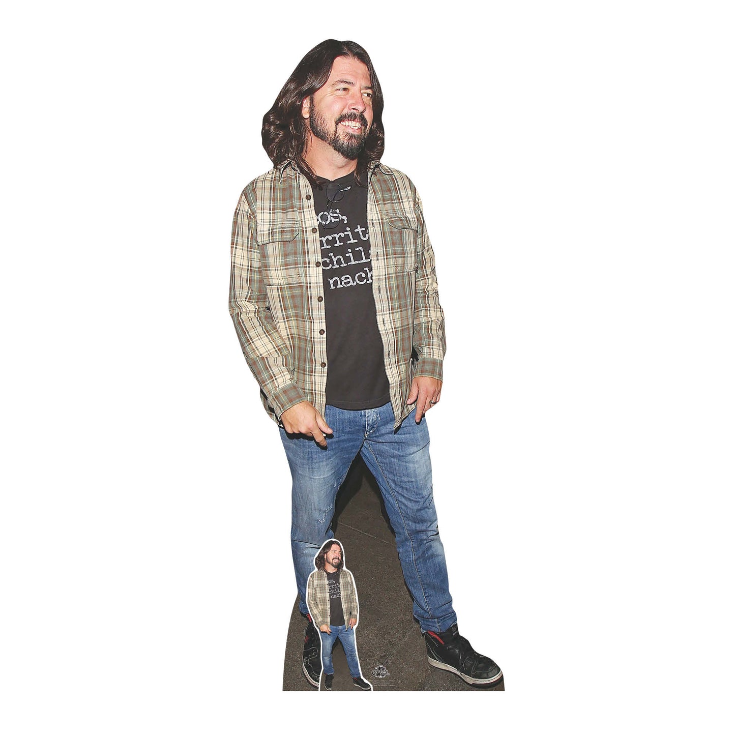 CS702 Dave Grohl Check Shirt Height 182cm Lifesize Cardboard Cut Out With Mini - mycardboardcutout