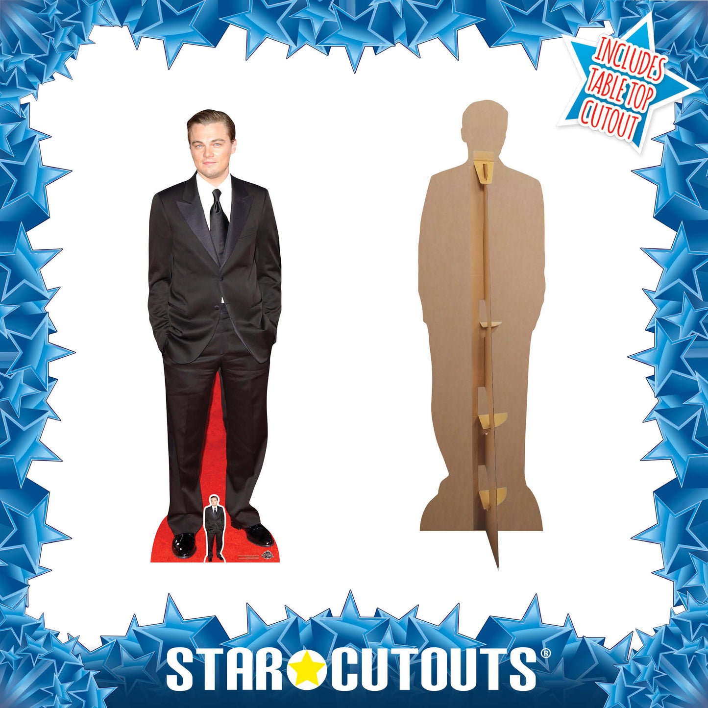 CS705 Leonardo DiCaprio (Black Suit) Height 183cm Lifesize Cardboard Cut Out With Mini - mycardboardcutout