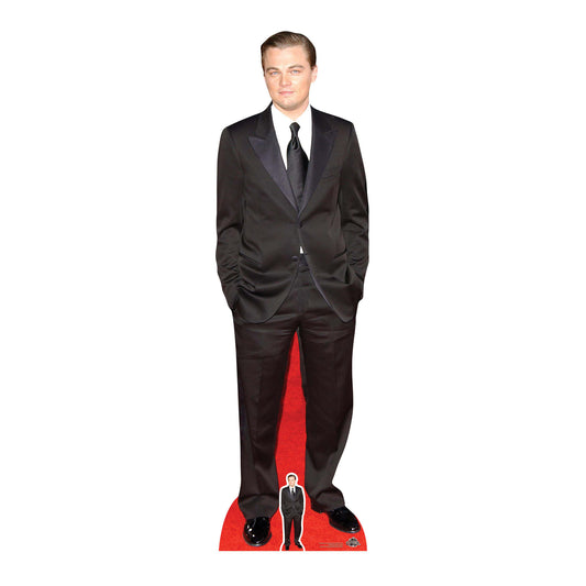 CS705 Leonardo DiCaprio (Black Suit) Height 183cm Lifesize Cardboard Cut Out With Mini