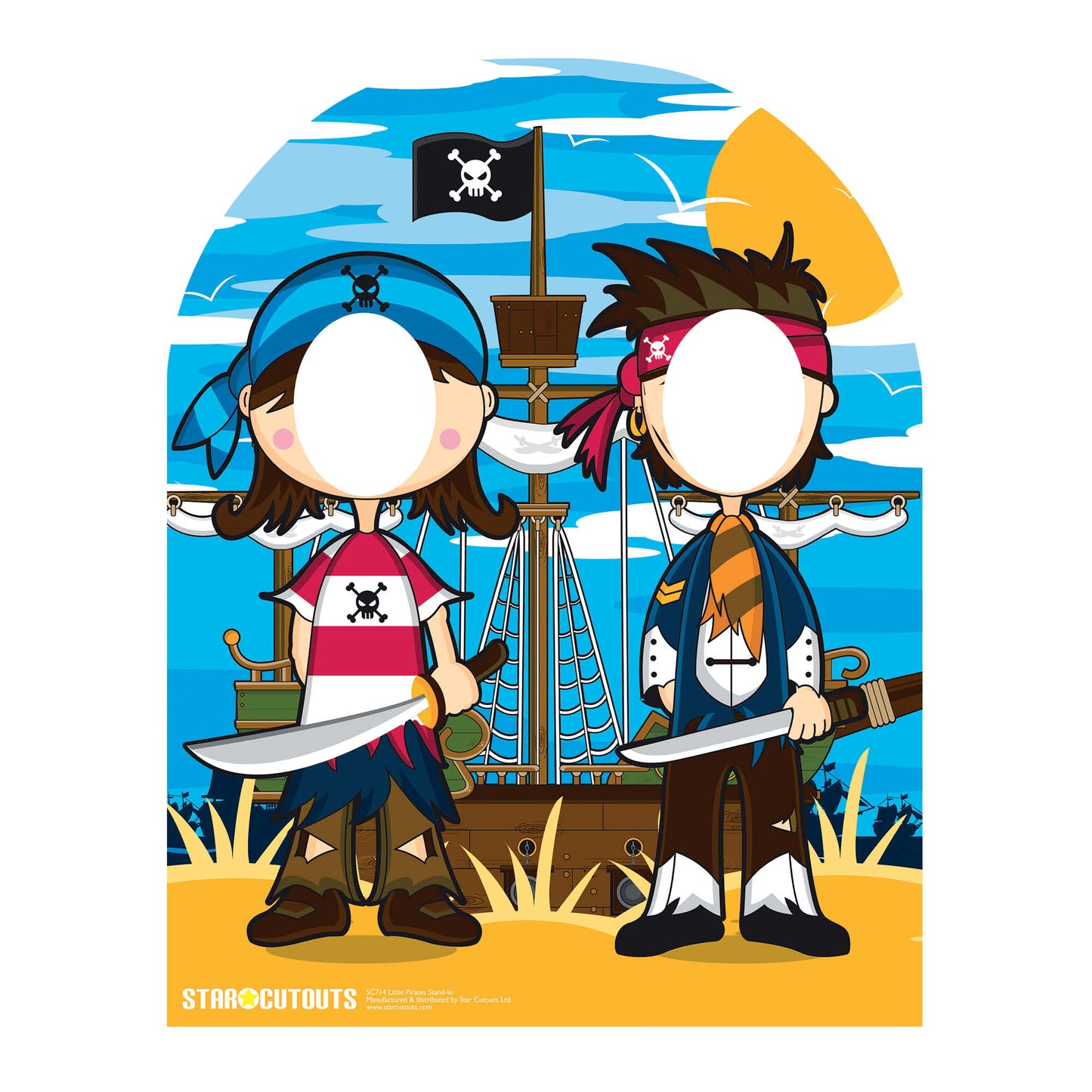 SC714 Pirate Stand In (child-sized) Cardboard Cut Out Height 120cm - mycardboardcutout
