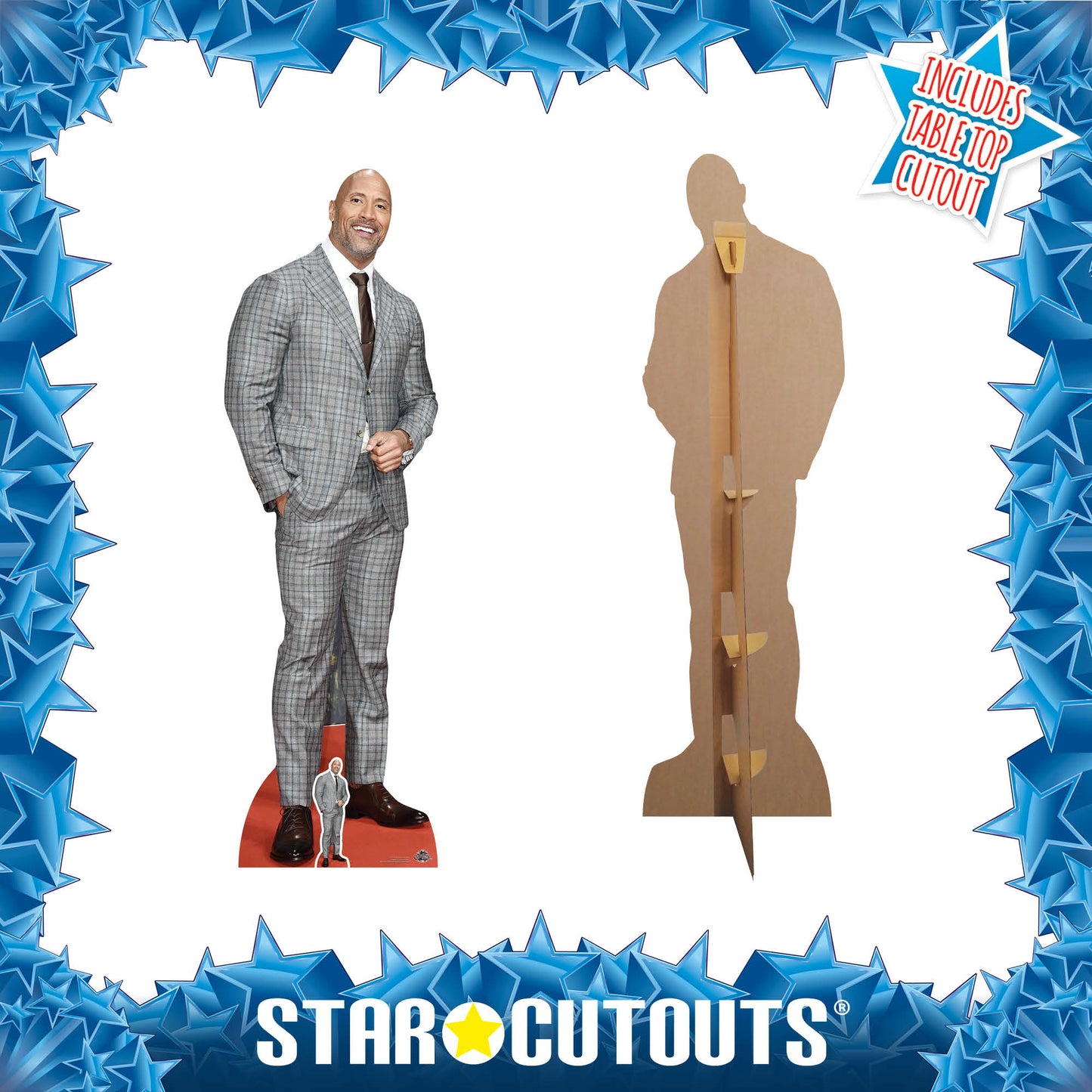 CS727 Dwayne Johnson Checked Suit Height 194cm - mycardboardcutout