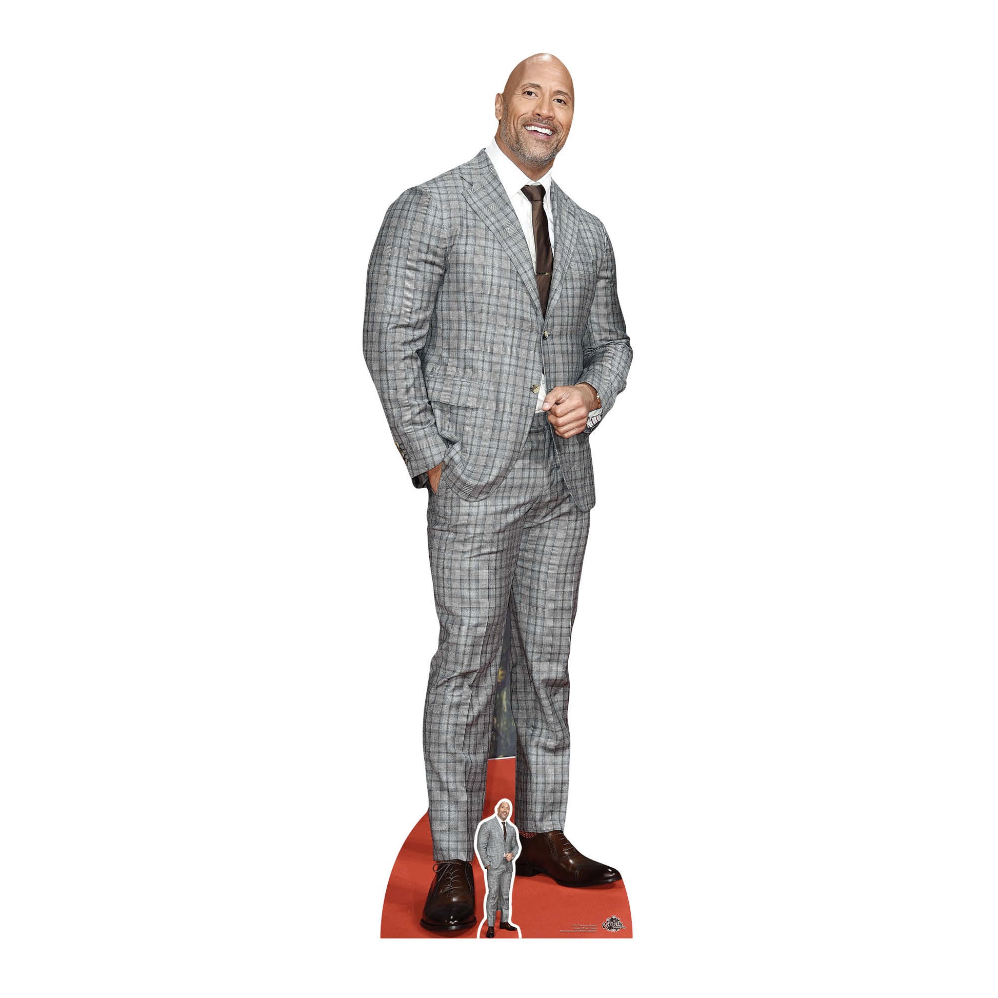 CS727 Dwayne Johnson Checked Suit Height 194cm - mycardboardcutout