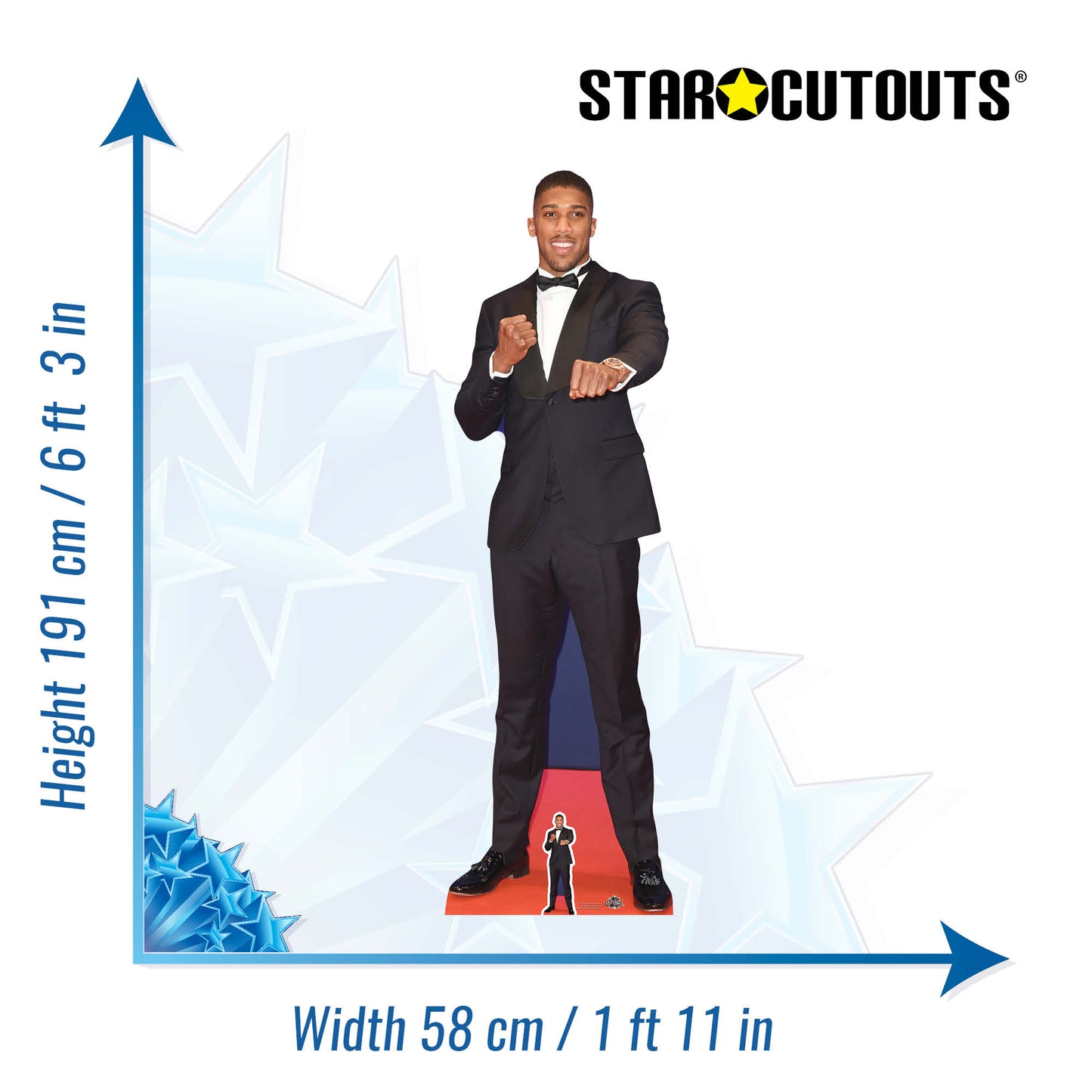 CS736 Anthony Joshua Boxer Height 191cm Lifesize Cardboard Cut Out With Mini - mycardboardcutout