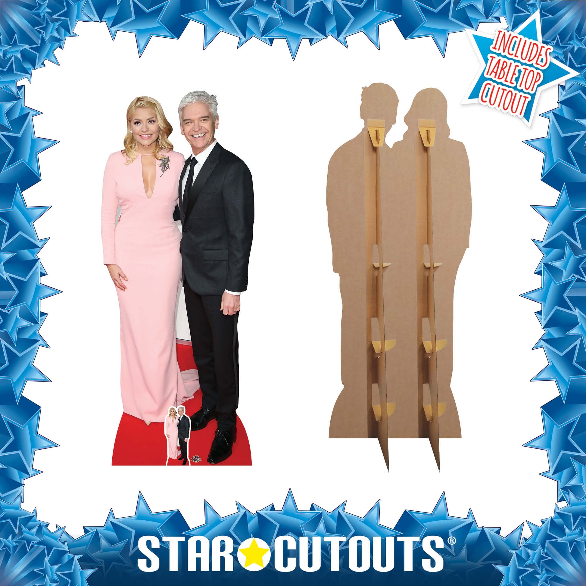 CS737 Holly Willoughby & Phillip Schofield Height 183cm Lifesize Cardboard Cut Out With Mini - mycardboardcutout