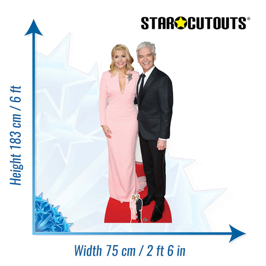 CS737 Holly Willoughby & Phillip Schofield Height 183cm Lifesize Cardboard Cut Out With Mini - mycardboardcutout