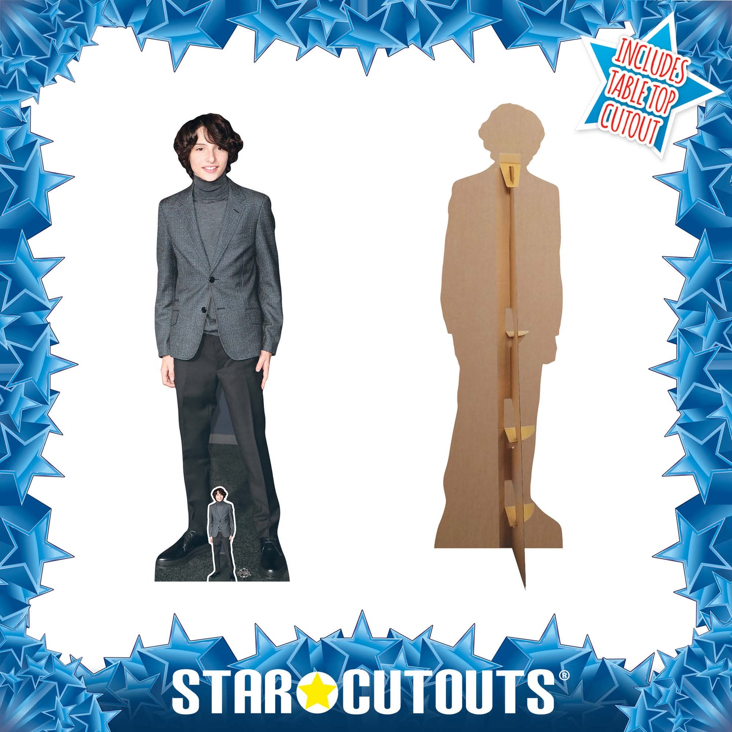 CS738 Finn Wolfhard Height 173cm Lifesize Cardboard Cut Out With Mini - mycardboardcutout