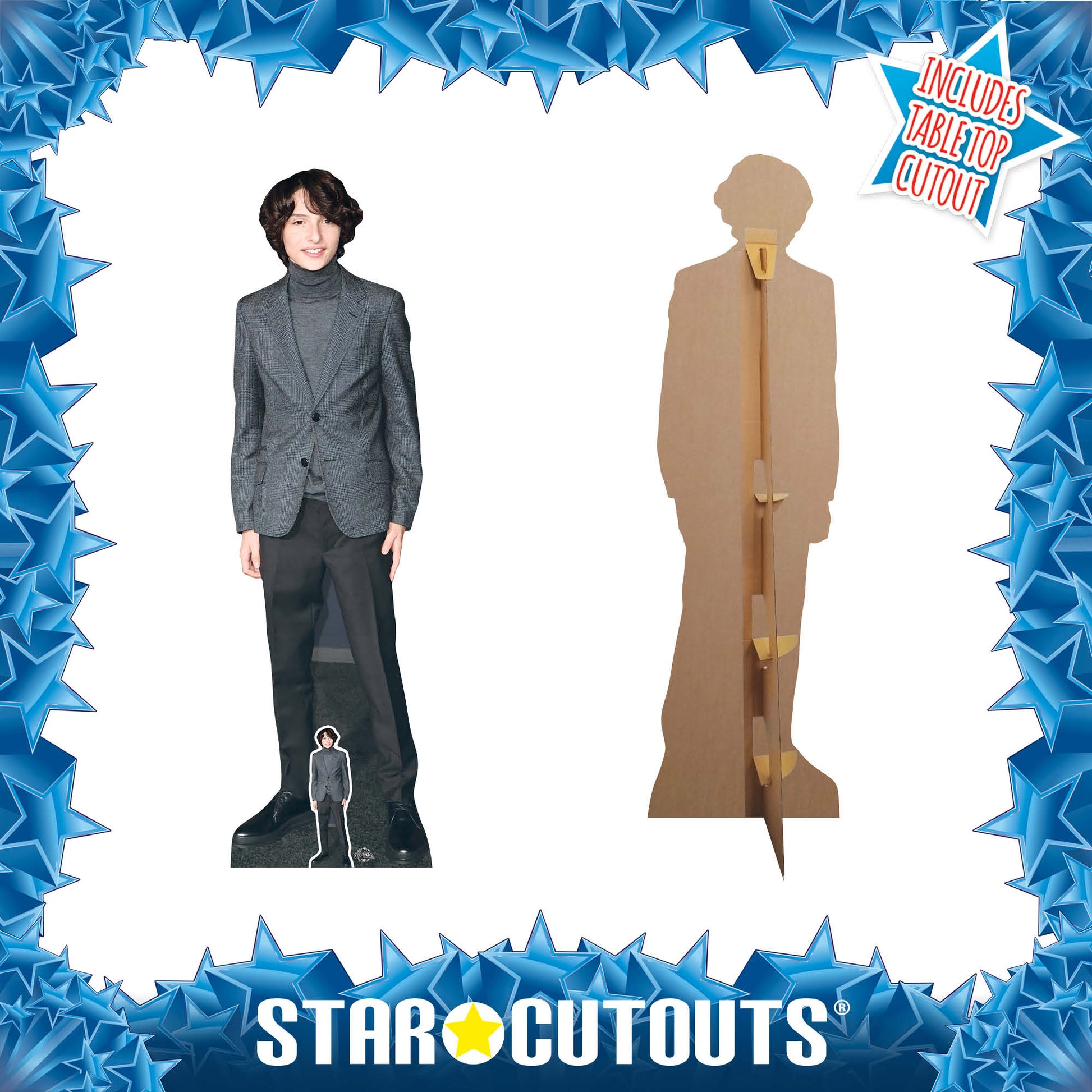CS738 Finn Wolfhard Height 173cm Lifesize Cardboard Cut Out With Mini - mycardboardcutout